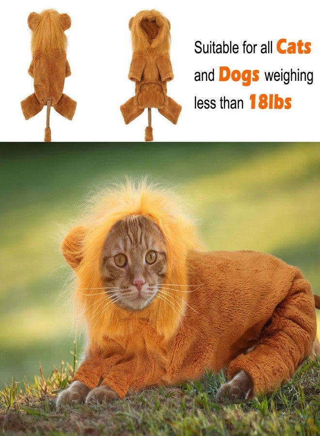 Rypet Dog Lion Costume Pet Clothes for Halloween Party Simulation Lion Pets Outfits Cosplay Dress up Clothes Pet Lions Hoodie Cat Costume for Party - Image 4